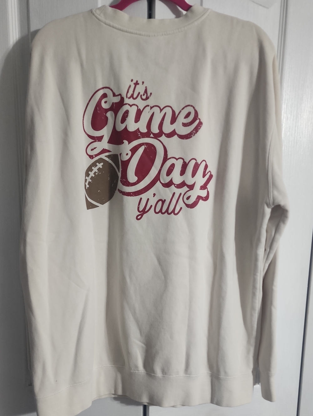 Game Day Y'all Cream Graphic Sweatshirt Made By Living Fully Co